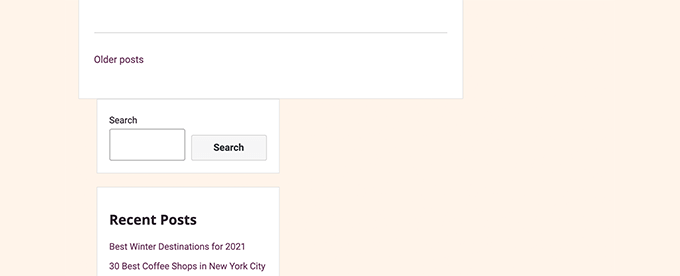 WordPress 内容下方侧边栏问题